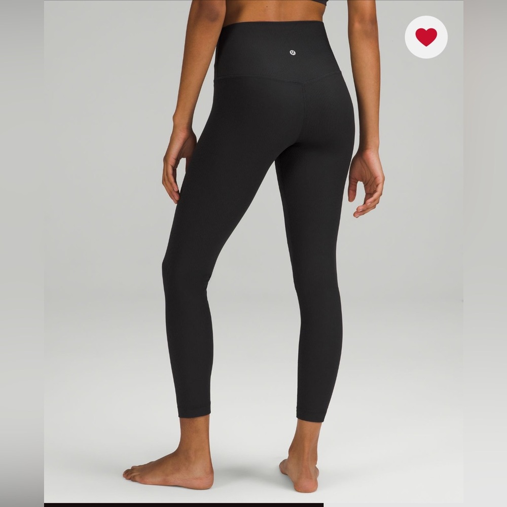 Lululemon Black High-Rise Ribbed Pants 25”
